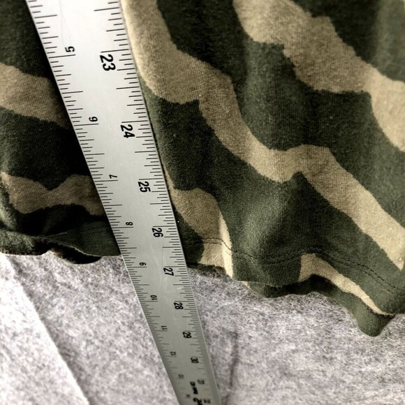 Michael Kors Off Shoulder Top Womens L Short Sleeve Babydoll Army Green Camo - Picture 7 of 8